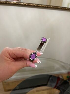 Loren Hope Purple Crystal Teardrop Bracelet NWT